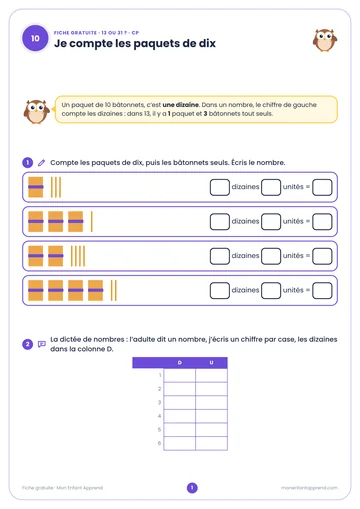 Aperçu de la fiche gratuite 13 ou 31 ? Le jeu des dizaines