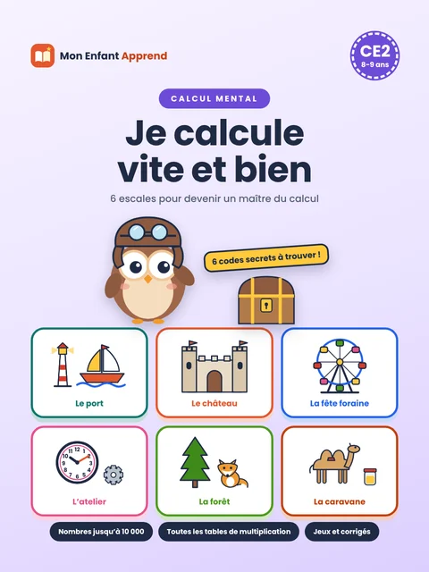 Couverture du cahier Je calcule vite et bien, calcul mental CE2