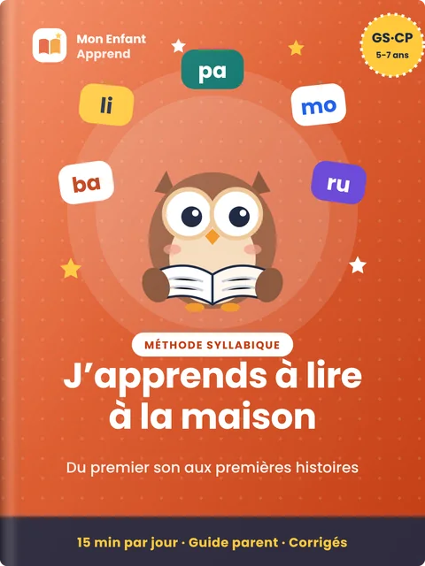 Couverture du livre J’apprends à lire à la maison, méthode syllabique pour la grande section et le CP